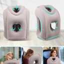Maliton Inflatable Travel Pillow for Airplane Comfortable Sleeping to Relieve Neck and Shoulder Pain, Support Head Inflatable Pillow for Long Flights, Used for Airplanes, Cars, Trains, Office (Grey)