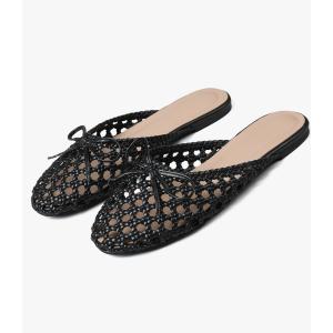 AMINUGAL Womens Woven Ballet Flat Shoes Round Toe Mary Janes Flats Elastic Band Dressy Comfortable Ballerina Flats for Women 9.5