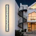 Outdoor Wall Lights 39.4inch Modern Outdoor Wall Sconce LED Long Wall Sconces Black Front Porch Light Waterproof Led Wall Light IP67 3000K Exterior Lighting Fixtures