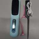 Portable Straightener Brush - GoBrush Pro, Cordless Hair Straightener Brush for Women, Fast Heating Rechargeable Hair Brush, 3-Temperature Settings, Travel-Friendly Design