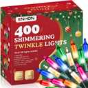 Enhon 4 Pack Twinkling Christmas Lights, 101.6 FT 96 of 400 Random Twinkle Bulbs, Christmas String Lights Connect up to 5 Set, Waterproof Outdoor Indoor Decorations(Multicolor)