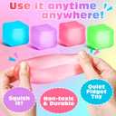 4 Pack Stress Cube, Slow Rising Ice Cube Stress Balls for Adults Kids, Sensory Fidget Toy for Anxiety Relief, Square Shape Squishy Balls for Classroom Prizes, Cube Squishy for Party Favors