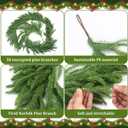 Norfolk Pine Garland, Realistic Christmas Garland, Dense Real Touch Norfolk Pine Garland for Mantle Fireplace Table Wall