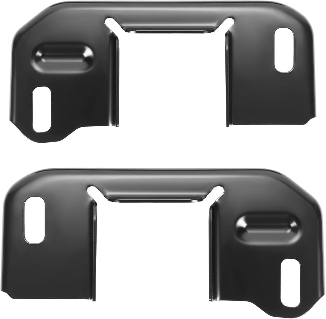 KUAFU Front Bumper Bracket Set Compatible with 2009-2014 Ford F150 Lincoln Mark LT 9L3Z5D059AA, 9L3Z5D058AA, FO1066177, FO1067177 Driver and Passenger Side Steel Powder Coated Black (Bracket with Holes)