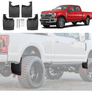 Mud Flaps for 2017-2024 Ford F-250/F-350 Super Duty Without OEM Fender Flares (Single Rear Wheels), No Drill Splash Guards Front & Rear Truck Mud Guards Accessories Set(4pcs)