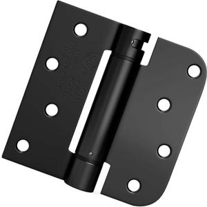 Haidms 6 Pack Self Closing Door Hinges 4 Inch Matte Black Spring Hinge with 5/8'' & Square Radius Corner Adjustable Tension Spring Loaded Hinges for Residential & Heavy-Duty Door Hardware