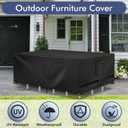 Richwon Patio Furniture Covers - Waterproof Rectangle, Heavy Duty for Outdoor Sectional Set (90"L x 64"W x 28"H), Black
