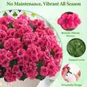 8 Bundles Artificial Flowers for Outdoors, Realistic Geraniums Fake Flowers for Decorations, UV Resistant Silk Faux Flowers Plants for Outside Garden Porch Planter Yard Patio Home Decor (Rose Red)