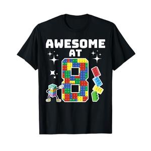 Building Blocks Building Bricks 8th Birthday Boy Dabbing Boy T-Shirt 10