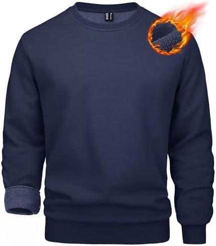 MAGCOMSEN Men's Crewneck Sweatshirt Long Sleeve Casual Warm Fleece Pullover XS/S