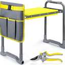 Jardineer Garden Kneeler and Seat Heavy Duty with Handles - 2-in-1 Foldable Padded Gardening Kneeler for Seniors, Ergonomic Yellow Kneeling Bench & Pad, Bypass Pruner Included (330lbs Capacity)