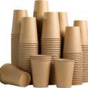 Lamosi 210 Pack 12 OZ Paper Coffee Cups, Disposable Kraft Paper Cups, Unbleached Brown Cups for Hot/Cold Beverage Party Home Office