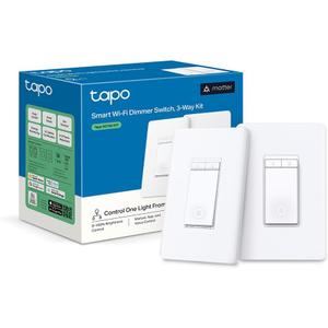 TP-Link Tapo Smart 3 Way Dimmer Switch KIT, Matter Compatible, Energy Monitoring, Neutral Wire Required, Works with Alexa, Siri, Google Home, SmartThings, UL Certified, 2.4GHZ Wi-Fi, Tapo S515D KIT