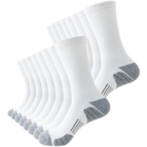 JOYNÉE 8 Pairs Mens Athletic Crew Socks Cushion Running Work Breathable Outdoor Socks for Men, 10