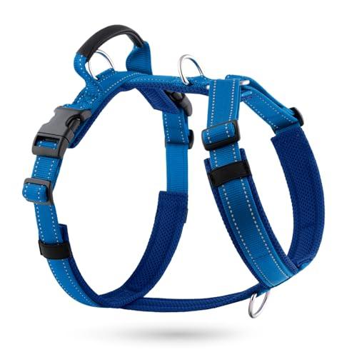 APakBak No Pull Dog Harness with Handle, Soft Mesh Padded Adjustable for Small Medium Large Dogs | Reflective Easy Walk Harness with Front Clip for Training, Running & Outdoor (Royal Blue, S)
