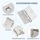 TICONN 48-Pack 3.5 Inch Door Hinges with Square Corner, 3-1/2 x 3-1/2 Inch Iron Bifold Residential Doors Hardware (Square Corner, Satin Nickel, 48 Pack)