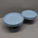 Boston International Cake Stand Set  Scalloped Pedestal Stands for Cakes, Desserts, Cupcakes & Pies for Weddings, Parties & Special Occasions, Set of 2, Sky Blue