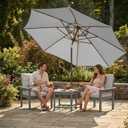 Kingdura 10FT Outdoor Patio Umbrella, Market Table Umbrella with Push Button Tilt and Crank, 8 Sturdy Fiberglass Ribs, UV Protection for Pool, Lawn, Deck, Backyard, Garden (Light grey)