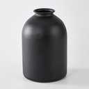 Ganwu Matte Black Metal Vase, Modern Minimalist Narrow Neck Flower Vase for Home Decor, Table Centerpiece,6.3"L x 6.3"W x 6.3"H Artificial Flowers & Floral Arrangements,