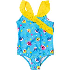 Baby Shark Crossover One Piece Bathing Suit Infant to Toddler (2T, Blue)