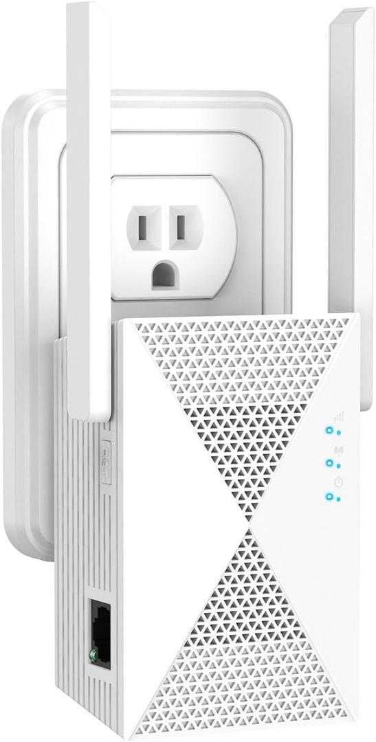 WiFi Extender Signal Booster, Dual Band Long Range Covers Up to 13888 Sq.Ft, Internet Booster for Home, Outdoor, Works with Any Router, Easy Setup WiFi Repeater, with Ethernet Port (White-2)