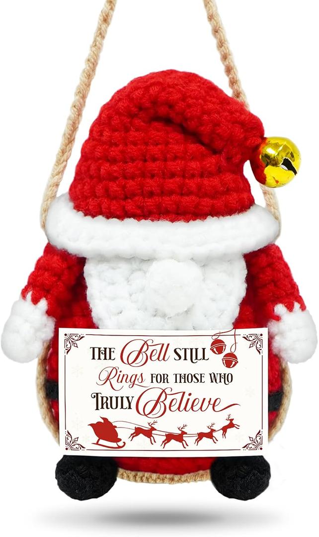 OASSIE Santa Claus Gifts for Christmas Decorations - Santa Crochet Holiday Decorations - Emotional Support Crochet Gifts for Women Men, Stocking Stuffers Christmas Decor, Xmas Gift for Friend Family