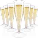 JOLLY CHEF 100 Pack Plastic Champagne Flutes Disposable 4.5 oz Clear Plastic Champagne Glasses Perfect for Wedding, Thanksgiving Day, Christmas