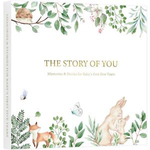 Keepsake Baby Book, Baby Memory Book for Boys and Girls, First 5 Year Baby Milestone Book from Birth to Age 5, Keepsake Album with Inner Pockets, Durable Hardcover Book for New Parents, 132 Pages