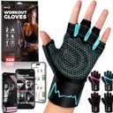 MhIL Workout Gloves for Women  Breathable Gym Gloves for Women with Palm Protection and Enhanced Grip  Padded Weight Lifting Glove for Womens with Wrist Wraps Support Weightlifting Exercise Cycling (Medium: 7.5  8 / 19.1  20.5 cm, Blue)
