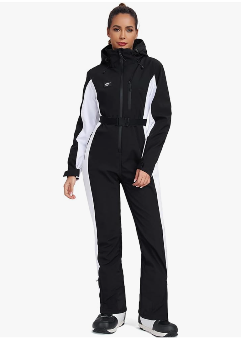 YEEFINE Women's Ski Suit One Piece Jumpsuits Snowsuits Waterproof Winter Snow Snowboarding Suits M
