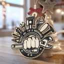 2 x Mechanic Ornament 2025 - Mechanic Christmas Ornaments, Car Christmas Ornament, Gifts for Mechanics, Men, Husband - Wooden Tool Ornaments for Xmas Decorations