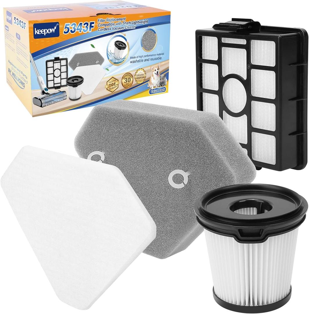 KEEPOW BU3523 BU3521 BU3120 Filter Replacement Compatible with Shark Lightweight Cordless Vacuum Cleaner, Shark BU3523 Clean and Empty Cordless Stick Vacuum, Shark Auto Empty System
