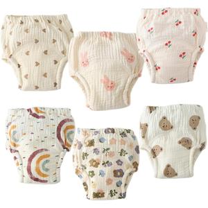 Baby Training Underpants,Soft Cotton Absorbent Potty Training Underwear For Baby Boys And Girls 6 Pack (6-12 Month)