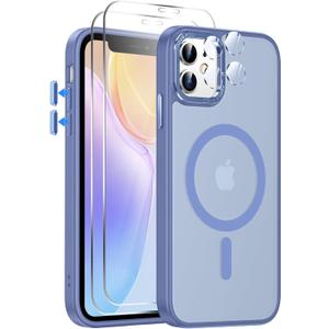 LeYi for iPhone-11 Case Blue Compatible with MagSafe Magnetic[ Screen Protector X2 + Camera Cover X2] Funda para ipone 11case Military Grade Protective Covers for i Phone 11 iphone11, Light Blue