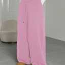 HBQ Wide Leg Sweatpants Women Baggy Barrel Sweat Pants High Waist Drawstring Joggers with Pockets (S)