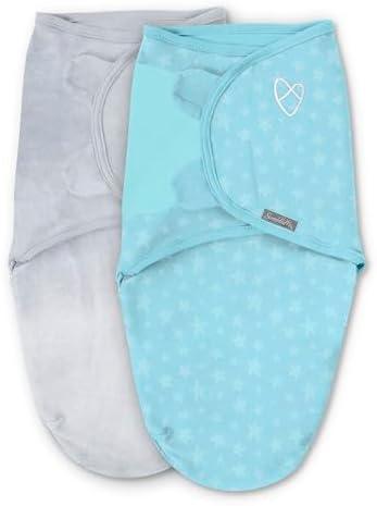 SwaddleMe by Ingenuity Original Swaddle, Size Small/Medium, For Ages 0-3 Months, 7-14 Pounds, Up to 26 Inches Long, 2-Pack Baby Swaddle Blanket Wrap