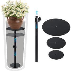 Adjustable Plant Risers for Inside Pots,17-32" Adjustable Pure Iron Planter Inserts, Planter Risers Insert Filler for Large Pots,Indoor & Outdoor Insert with 8-10 Top & 6-10 Base
