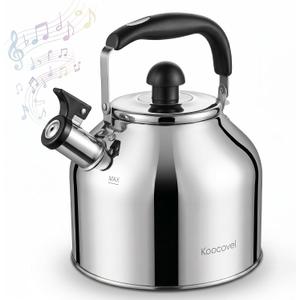 Stovetop Whistling Tea Kettle, 4L/4.2QT, Stainless Steel Tea Pot for Stove, Fast Boiling Water Kettle for Kitchen & Camping (4.2 Quarts)