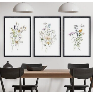 Colorful Floral Wildflower Wall Art Decor 16x24 Inch Rustic Bedroom Aesthetic 3 Pcs