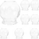 8pcs Glass Cupping Set,Glass Chinese Acupoint CuppingGlass Cupping Device,Body Care Cupping Suction,Cupping Vacuum Cupping for Massage Back Relieve Fatigue