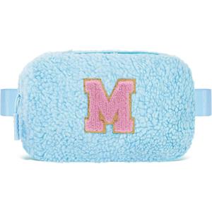 Uygafly Belt Bag with Initials,Fanny Packs Crossbody Bags for Women Girls Kids,Birthday Graduation Gifts for 5 6 7 8 9 10 11 12 13 14 15 16 Year Old Girl,Trendy Cute Purse Stuff - M,Blue