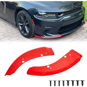 TENGBASE Dodge Charger Front Lip Spoiler Splitter for 2015-2024, Red Front Bumper Lip Kit Compatible with Charger SRT 392/Scat Pack/RT/GT