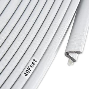Bouiexye White Door Weather Stripping Soundproof Dustproof Door Seal Strip 40 Feet for Doors and Windows Frame Replacement V-Shaped Q Foam Card Slot Installation Seals