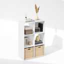  Cubic Storage Cabinet, Bookcase, Bookshelf, 6-Cube, White (6-Cube, White)