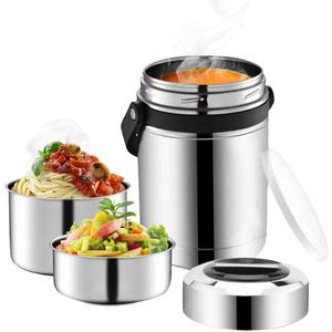 Soup Thermos for Adults, 3 Layered 88oz Food Thermos Jar for Hot Food, Large Wide Mouth Vacuum Insulated Stainless Steel Thermal Lunch Box Container Flask, Men Bento Box for Work Office Travel