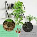 LOYWREE Small Fake Hanging Plant Artificial Potted Plants for Indoor Outdoor Aesthetic - 39in Realistic Faux Hanging Pothos with Ivy Vine for Shelf Decor in Home Office Gardens Greenery (Black Pot)