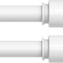 White Curtain Rods 2 Pack for Windows 48 to 84 Inch(4-7 Feet), Heavy Duty 1'' Diameter Adjustable Window Drapery Rod Set of 2, Modern and Simple Decorative End Cap Finish, Matte White(36"-88")