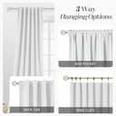 PANGSINNE 100% Linen Blackout Curtains for Bedroom 120 Inches Long, Back Tab/Rod Pocket Living Room Drapes, 10 FT Thermal Insulated Textured Blackout Curtains 2 Panels Set, 50" W x 120" L, White