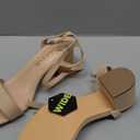 Wide Width Heels Women's Chunky Heels Open Toe Ankle Strap Dress Sandals for Wide Foot Dress Shoes Dressy for Wedding, Party 2.5INCH (Nude), Size 8