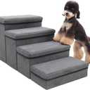 Foldable Dog Stairs 4 Tier Pet Steps, for Small Medium Dogs Pet Steps Storage Stepper for High Beds Sofa (4 Step)